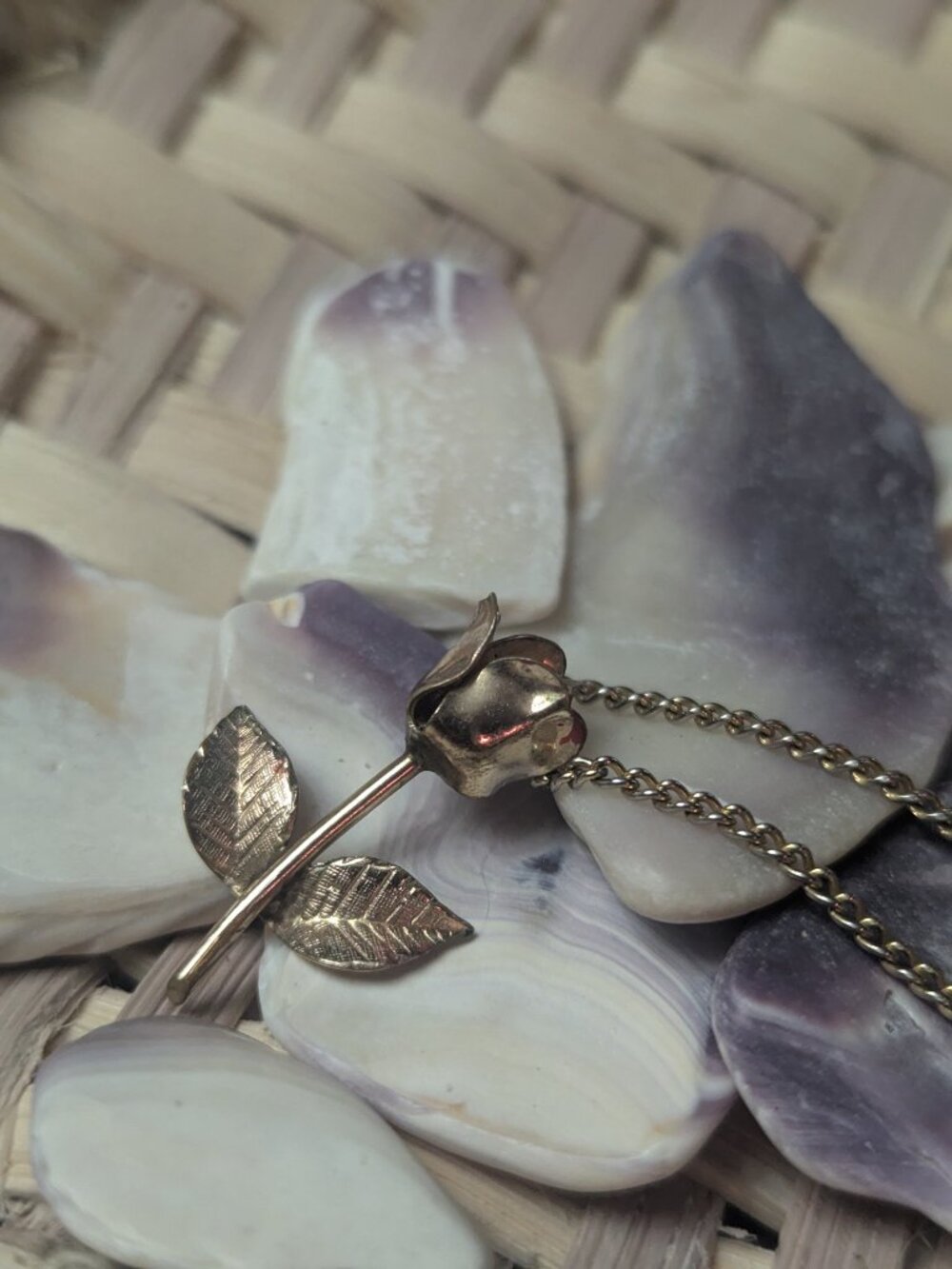 Vintage likely Monet Rose necklace